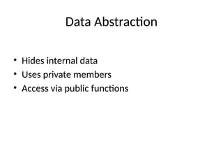 Comprehensive Guide to Abstraction in C++ Programming | PPTX