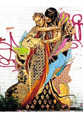 X W W W S T Y L I S T C O U K
STREET ARTIST SWOON’S
WORK IN NEW YORK
CITY. SHE SPECIALISES IN
LIFE-SIZE CUTOUTS OF FIGURES
 