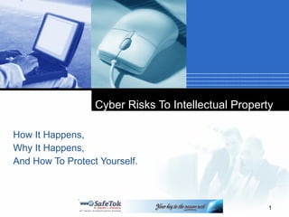 Cyber Risks To Intellectual Property How It Happens,  Why It Happens, And How To Protect Yourself. 