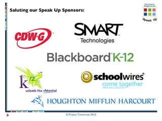 Saluting our Speak Up Sponsors: 