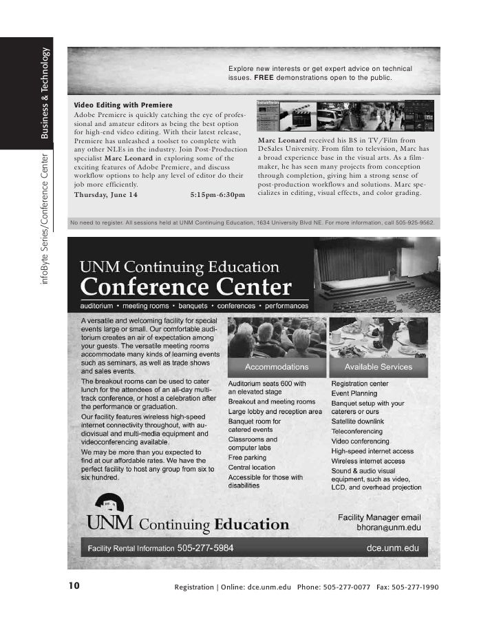 UNM Continuing Education Summer 2012 Catalog