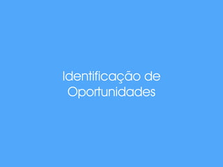 Identificação de 
Oportunidades 
 