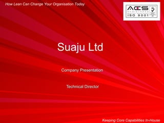 Company Presentation Technical Director How Lean Can Change Your Organisation Today Keeping Core Capabilities In-House Suaju Ltd  