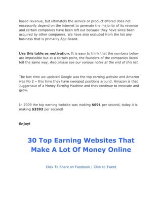 based revenue, but ultimately the service or product offered does not
necessarily depend on the internet to generate the m...