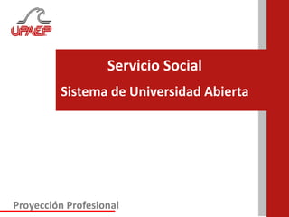 Servicio Social
         Sistema de Universidad Abierta




Proyección Profesional
 