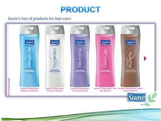 Suave’s line of products for hair care:
 