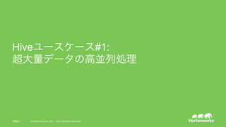 ? Hortonworks Inc. 2015. All Rights Reserved
Hive``#1:
ǩ`θ߁KЄI
Page 3 ? Hortonworks Inc. 2011 C 2015. All Rights Reserved
 