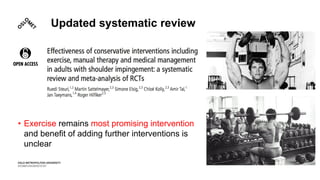 Updated systematic review
• Exercise remains most promising intervention
and benefit of adding further interventions is
unclear
 