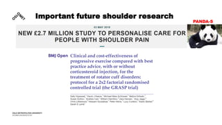 Important future shoulder research
PANDA-S
 