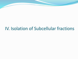 IV. Isolation of Subcellular fractions
 