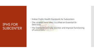 SUB -CENTER IN COMMUNITY HEALTH NUSRSING | PPTX
