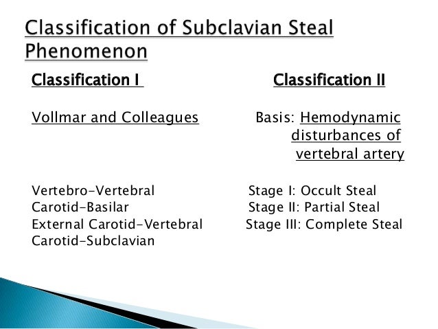 subclavian steal syndrome steal syndrome