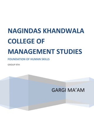 GARGI MA’AMNAGINDAS KHANDWALA COLLEGE OF MANAGEMENT STUDIESFOUNDATION OF HUMAN SKILLSGROUP 9TH,[object Object],
Self control doesn’t come from controlling our feelings but from feeling our feelings.
,[object Object],MEANING,[object Object],The term subconscious is used in many different contexts and has no single or precise definition. This greatly limits its significance as a meaning-bearing concept, and in consequence the word tends to be avoided in academic and scientific settings.,[object Object],In everyday speech and popular writing, however, the term is very commonly encountered. There it will be employed to refer to a supposed 'layer' or 'level' of  mention (or/and perception) located in some sense 'beneath' conscious awareness -- though, again, the notion's dependence upon informal 'folk-psychological' models that remain vague means that the precise nature and properties of this 'underlying' layer are either never made explicit or possess an ad hoc quality. At different times, references to the 'subconscious' as an agency may credit it with various abilities and powers that exceed those possessed by consciousness: the 'subconscious' may apparently remember, perceive and determine things beyond the reach or control of the conscious mind. The idea of the 'subconscious' as a powerful or potent agency has allowed the term to become prominent in the New Age and self-help literatures, in which investigating or controlling its supposed knowledge or power is seen as advantageous. The 'subconscious' may also be supposed to contain (thanks to the influence of the psychoanalytic tradition) any number of primitive or otherwise disavowed instincts, urges, desires and thoughts.,[object Object],The word 'subconscious' is an anglicized version of the French subconscient as coined by the psychologist Pierre Janet. Janet himself saw the subconscient as active in hypnotic suggestion and as an area of the psyche to which ideas would be consigned through a process that involved a 'splitting' of the mind and a restriction of the field of consciousness.,[object Object],Whenever your conscious and subconscious are in conflict, your subconscious invariably wins,[object Object],The Mind,[object Object],Consider your as mind a computer -- except you are only using your mind to record and process information. But it is capable of doing so much more. If you know how to use your mind correctly you can create everything you want in life. The only problem is that no one ever taught you how to use your mind. Those that are successful use the power of their mind everyday -- they just don't tell you how. ,[object Object],Someone at some point in your life taught you how to use a computer -- even if it was basic knowledge -- you received some instruction. ,[object Object],Just like a computer the mind relies on other components to make it work -- mainly the subconscious. In order to get the most out of your mind you need to know how to use the right techniques to unleash its full power -- so that it works in connection with your subconscious mind, your spirit and the universe. ,[object Object],All your life you have been taught how to do things. You have been taught how to walk, talk, read, writes, etc. But no one ever taught you how to use the power of your mind and subconscious mind. ,[object Object],“We possess within us a force of incalculable power, which if we direct in a wise manner, gives us mastery of ourselves.  It permits us not only to escape from physical and mental ills, but also to live in relative happiness.”,[object Object],What is the conscious mind?,[object Object],The conscious mind is the part of your mind that is responsible for logic and reasoning. When I ask you about the sum of three and four, it's your conscious mind that you use to get the addition done. When you decide to take any voluntary action like moving your hand or leg, it is done by the conscious mind. So, whenever you are aware of the thing you're doing or want to do, it's done with your conscious mind; whenever there's logic or reasoning to be done, you use your conscious mind. ,[object Object],What is the subconscious mind?,[object Object],The subconscious mind is the part of your mind responsible for all of your involuntary actions like emotions, your heart be at or your breathing rate.Your subconscious mind is also the storage room of all your beliefs and memories. That’s why changing beliefs and unwanted emotions can be done through hypnosis; sending suggestions to the subconscious mind.,[object Object],“Once an idea has been accepted by the subconscious mind, it remains until it is replaced by another idea.”,[object Object],THE SUBCONSCIOUS MIND,[object Object],Your subconscious mind is an incredible power that you have yet to develop and use to its full potential.,[object Object],Your subconscious mind creates everything in your life based on the messages and information you send to it. You are constantly sending messages and information to your subconscious mind and 90% of those messages are useless or are working against you. Then you wonder why things never get better no matter how hard you try.,[object Object],Your messages to your subconscious mind are your thoughts, beliefs and actions.,[object Object],So if you constantly worry about not having enough money -- you'll never have enough money. It's that simple. If you don't think you're capable of accomplishing your goals -- you'll never accomplish any of them. If you don't think there are enough opportunities for you -- you'll never find the right opportunity. If you don't think you can get ahead in life -- you'll never get ahead in life. If you think you're overweight -- you'll always be overweight. If you don't think you can -- then you never will. Why? Because you’re subconscious mind is always working on the information you send it -- and if that information is negative then you will only have a negative reality. ,[object Object],How does it do this? Once your subconscious mind gets your message it then connects with the people and events that will help create the situation based on your message. So if you think it is difficult to make money then your subconscious mind will go out and draw you to people and events to you that will make it difficult for you to make money. ,[object Object],Understand that your subconscious mind does not have a moral clause. It does not say that the message you are sending is good for you so let's create that. It does not say that the message you are sending is bad for you so let's not to do that. It does not distinguish between what is good for you and what is bad for you. It will only go out and create your reality based on the message you send. ,[object Object],It's important to understand that your messages to your subconscious mind are not just your thoughts! Everything you do, say and believe is picked up by your subconscious mind. So just because you start thinking you can -- that doesn't mean that things will miraculously change overnight. In order to get your subconscious mind to create the changes you want -- then you need to create a new way of living. And the first thing you have to do is get your mind working for you.,[object Object], ,[object Object],“When dealing with the subconscious mind and its functions, the greater the conscious effort, the less the subconscious response.”,[object Object],The marvelous power of subconscious mind,[object Object],Once you learn to release the hidden power of your subconscious mind, you can bring into your life more power, more happiness, more wealth and more joy.,[object Object],You do not need to acquire this power, you already posses it. But you should know how to release it and use it. You must understand it so that you can apply it in all departments of your life.,[object Object],Within your subconscious depths lay infinite wisdom, infinite, power, an infinite supply of all that is necessary. It is waiting there for you to give it development and expression. If you begin it now to recognize these potentialities of your deeper mind, they will take form in the world without.,[object Object],Provided you are open-minded and receptive, the infinite intelligence within your subconscious mind can reveal to you everything you need to know at every moment of time and point of space. You can receive new thoughts and ideas, bring fourth new inventions, make new discoveries and create new work of arts. The infinite intelligence in your subconscious can give you access to wonderful new kind of knowledge.,[object Object],Through the wisdom of your subconscious mind, you can attract the ideal companion, as well the right business associate or partner. It can show you how to get all the money you need and give you the financial freedom to be, to do, and to go as your heart desires.,[object Object],It is your right to discover this inner world of thought, feelings, and power, of light, love and beauty. Though invisible its forces are mighty. Within your subconscious mind you will find the solution for every problem and the cause for every effect. Once you learn to draw out this inner power, you come into actual possession of the power and wisdom necessary to move forward in abundance, security, joy and dominion. There is a miraculous curative force in your subconscious that can heal the trouble mind the broken heart. It can open the prison door of the mind and liberate you. It can free you from all kings of material and physical bondage.,[object Object],“Once an idea has been accepted by the subconscious mind, it remains until it is replaced by another idea.”,[object Object],The Conscious and the Sub-conscious,[object Object],A wonderful way to begin getting to know the two functions of your minds is to think of it is as a garden. You are the gardener. You are planting seeds of thought in your subconscious mind all day long. Much of the time you are not aware of doing so, because the seeds are based on your habitual thinking. As you sow in your subconscious mind, so shall you reap in your body and environment.,[object Object],When your mind thinks correctly, when you understand the truth, when the thoughts deposited in your subconscious mind are constructive, harmonious and peaceful, and the magic working power of your subconscious will respond. It will bring about harmonious conditions, agreeable surroundings, and the best of everything. Once you begin to control your thoughts processes, you can apply the power the power of your subconscious to any problem or difficulty. You will actually be consciously co-operating with the infinite power and omnipotent law that governs all things.,[object Object],Once you learn the truth about the interaction of your conscious and subconscious mind, you will be able to transform your whole life. If you want to change external conditions you must change the cause. Most people try to change conditions and circumstances by working on those conditions and circumstances. This is a terrible waste of time and effort. They fail to see that their conditions flow from a cause. To remove discord, confusion lack, and limitation from life, you must remove the cause. That cause is the way you use your conscious mind, the thoughts and images you encourage in it. Change the thought and you change the effect. It is just that simple.,[object Object],We all live in an unfathomable sea of infinite riches. Your subconscious is very sensitive to your conscious thoughts. Those conscious thoughts form the matrix through which the infinite intelligence, wisdom, vital force, and energies of your subconscious flows. Shape the matrix in a more positive direction and you redirect those infinite energies to your greater benefits.,[object Object], Most of the great scientists, artists, poets, singers, writers and inventors have had a deep understanding of the working of the conscious and the subconscious mind. It was this that gave them the power to accomplish their goals. ,[object Object],How To Get The Subconscious To Work For You.,[object Object],The first thing to realize is that your subconscious mind is always working. It is active night and day, whether you act upon it or not.,[object Object],Your subconscious is the builder of your body, but you cannot consciously perceive or hear that inner silent process. Your business is with your conscious mind and not your subconscious mind.,[object Object],Just keep your mind conscious mind busy with the expectation of the best, and make sure the thoughts you habitually think are based on things that are lovely, true, just and harmonious. Begin now to take care of your conscious mind, knowing in your heart and soul that your subconscious mind is always expressing, reproducing, and manifesting according to your habitual thinking.,[object Object],                Remember, just as water takes the shape of the pipe it flows through, the life of principle in you flows through you according to the nature of your thoughts. Claim that the healing presence in your subconscious is flowing through you as harmony, health, peace, joy, and abundance. Think of it as a living intelligence, a lovely companion on the way. Firmly believe it is continually flowing through you vivifying, inspiring, and prospering you. It will respond exactly this way. It is done unto you as you believe.,[object Object],USING THE SUBCONSCIOUS MIND IN BUSINESS,[object Object],Case study,[object Object],Some years ago I gave a lecture to a group of business executives on the powers of imagination and the subconscious mind. In the course of the lecture, I described how the great German poet Goethe used his imagination wisely when confronted with difficulties and predicaments.,[object Object],                 According to Goethe’s biographers he was accustomed to filling many hours quietly holding imaginary conversation. He would imagine one of his friends sitting across from him, answering him in the right way. In other words, if he were concerned over any problems, he imagined his friend giving him the right or appropriate answer, accompanied with his usual gestures and tonal qualities of the voice. He made the entire imaginary scene as real and as vivid as possible.,[object Object],                  One of the people present at this lecture was a young stock-broker. She proceeded to adopt the technique of Goethe. She began to have imaginary conversations with a multimillionaire investor who knew her and had once congratulated her on her wise and sound judgment in recommending stocks. She dramatized this imaginary conversation until she had psychologically fixed it as a form of belief in her mind.,[object Object],                    This broker’s inner talking and controlled imagination certainly agreed with her aim, which was to make sound investment for her clients. Her main purpose in life was to make money for her clients and to see them prosper financially by her wise counsel. She is still using her subconscious mind in her business, and she is a brilliant success in her field. She was recently interviewed in an article in a major financial magazine.,[object Object],               The first thing to realize is that your subconscious mind is always working. It is active night and day, whether you act upon it or not.,[object Object],                Your subconscious is the builder of your body, but you cannot consciously perceive or hear that inner silent process. Your business is with your conscious mind and not your subconscious mind.,[object Object],                Just keep your mind conscious mind busy with the expectation of the best, and make sure the thoughts you habitually think are based on things that are lovely, true, just and harmonious. Begin now to take care of your conscious mind, knowing in your heart and soul that your subconscious mind is always expressing, reproducing, and manifesting according to your habitual thinking.,[object Object],                Remember, just as water takes the shape of the pipe it flows through, the life of principle in you flows through you according to the nature of your thoughts. Claim that the healing presence in your subconscious is flowing through you as harmony, health, peace, joy, and abundance. Think of it as a living intelligence, a lovely companion on the way. Firmly believe it is continually flowing through you vivifying, inspiring, and prospering you. It will respond exactly this way. It is done unto you as you believe. ,[object Object],Your Subconscious is your book of life.,[object Object],Whatever thoughts, beliefs, opinions, theories, or dogmas you write, engrave or impress on your subconscious mind, you will experience them as the objective manifestation of circumstances, conditions, and events. What you write on the inside, you will experience on the outside. You have two sides to your life, objective and subjective, visible and invisible, thought and its manifestation.,[object Object],                   Your thought is received as a pattern of neural firing in your cerebral cortex, which is the organ of your conscious reasoning mind. Once your conscious or objective mind accepts the thought completely, it is transmitted to the older parts of the brain, where it becomes flesh and is made manifest in your experience.,[object Object],                    As previously outlined, your subconscious cannot argue. Its acts only from what you write on it.,[object Object],Its accepts your verdict or the conclusions of your conscious mind as final. This is why you are always writing on the book of life, because your thoughts become your experiences. The American philosopher, Ralph Waldo Emersons, said, “Man is what he thinks all day long”.,[object Object],Our Life – The Reflection of Sub-conscious Mind,[object Object],Our subconscious mind is the mind beneath or beyond conscious awareness. The subconscious mind stores all of the information we obtain throughout our lives. The conscious mind is what we use in every day life while we are awake, pulling bits and pieces of subconscious information out as we need it. We all use our subconscious and conscious minds together to forecast, the estimation of unknown situations, or to predict the future. Anyone can forecast or predict that if there are dark clouds approaching in the sky and the winds are picking up that it will most likely rain in the near future. We know this because of things we have learned. We were not born knowing this. We were taught this. But because this information is so elementary, we take this information for granted and do not realize that we are pulling this information out of our supplemental database or our subconscious mind. Our dreams are a total internal reflection of our subconscious mind while we sleep. The images presented in our dreams are distorted similar to the unnatural bend of light in total internal reflection; therefore, need to be interpreted. An jewel Eye [link  can help you understand your dreams. Though dream interpretation is only the beginning to understanding our angelic world. Please help support the development of the Anjewel Eye community designed to help you understand how our subconscious and conscious worlds collide, not only for ourselves but with others as well, to lead us down the correct paths in life.,[object Object],Positive Thinking,[object Object], Positive thinking is a mental attitude that admits into the mind thoughts, words and images that are conductive to growth, expansion and success. It is a mental attitude that expects good and favorable results. A positive mind anticipates happiness, joy, health and a successful outcome of every situation and action. Whatever the mind expects, it finds.,[object Object],Not everyone accepts or believes in positive thinking. Some consider the subject as just nonsense, and others scoff at people who believe and accept it. Among the people who accept it, not many know how to use it effectively to get results. Yet, it seems that many are becoming attracted to this subject, as evidenced by the many books, lectures and courses about it. This is a subject that is gaining popularity.,[object Object],It is quite common to hear people say: 
Think positive!
, to someone who feels down and worried. Most people do not take these words seriously, as they do not know what they really mean, or do not consider them as useful and effective. How many people do you know, who stop to think what the power of positive thinking means?,[object Object],Positive and negative thinking are both contagious. ,[object Object],All of us affect, in one way or another, the people we meet. This happens instinctively and on a subconscious level, through thoughts and feelings transference, and through body language. People sense our aura and are affected by our thoughts, and vice versa. Is it any wonder that we want to be around positive people and avoid negative ones? People are more disposed to help us if we are positive, and they dislike and avoid anyone broadcasting negativity.,[object Object],Negative thoughts, words and attitude bring up negative and unhappy moods and actions. When the mind is negative, poisons are released into the blood, which cause more unhappiness and negativity. This is the way to failure, frustration and disappointment.,[object Object],Case study,[object Object],Allan applied for a new job, but as his self-esteem was low, and he considered himself as a failure and unworthy of success, he was sure that he was not going to get the job. He had a negative attitude towards himself, and believed that the other applicants were better and more qualified than him. Allan manifested this attitude, due to his negative past experiences with job interviews.,[object Object],His mind was filled with negative thoughts and fears concerning the job for the whole week before the job interview. He was sure he would be rejected. On the day of the interview he got up late, and to his horror he discovered that the shirt he had planned to wear was dirty, and the other one needed ironing. As it was already too late, he went out wearing a shirt full of wrinkles.,[object Object],During the interview he was tense, displayed a negative attitude, worried about his shirt, and felt hungry because he did not have enough time to eat breakfast. All this distracted his mind and made it difficult for him to focus on the interview. His overall behavior made a bad impression, and consequently he materialized his fear and did not get the job.,[object Object],Jim applied for the same job too, but approached the matter in a different way. He was sure that he was going to get the job. During the week preceding the interview he often visualized himself making a good impression and getting the job.,[object Object],In the evening before the interview he prepared the clothes he was going to wear, and went to sleep a little earlier. On day of the interview he woke up earlier than usual, and had ample time to eat breakfast, and then to arrive to the interview before the scheduled time. He got the job because he made a good impression. He had also of course, the proper qualifications for the job, but so had Allan.,[object Object],What do we learn from these two stories? Is there any magic employed here? No, it is all natural. When the attitude is positive we entertain pleasant feelings and constructive images, and see in our mind's eye what we really want to happen. This brings brightness to the eyes, more energy and happiness. The whole being broadcasts good will, happiness and success. Even the health is affected in a beneficial way. We walk tall and the voice is more powerful. Our body language shows the way you feel inside.,[object Object],Conclusion,[object Object],What can we conclude and gain from this? ,[object Object],We need to appreciate that man cannot always act based on well thought out mature arguments. His action depends on some very illogical conclusions. So if you find someone behaving funny or inconsistent, please understand that the person is not acting out of choice but is driven. Understand that this applies to you too, as you are no different from the others. So to judge a person based on just one or two actions is very wrong. Since you do not know what the circumstances are under which a person behaves the way he does, it will be good to take a little lenient view of the people and not make adverse judgments of people we meet. Let us assume that people are good by default unless proved otherwise beyond doubt.,[object Object],Complied by:-,[object Object],[object Object]