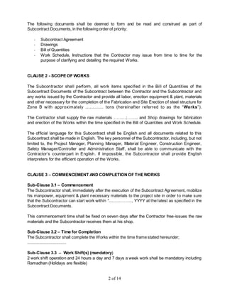 Subcontract Agreement of Concrete/Earth Works (Purchase this doc, Text ...
