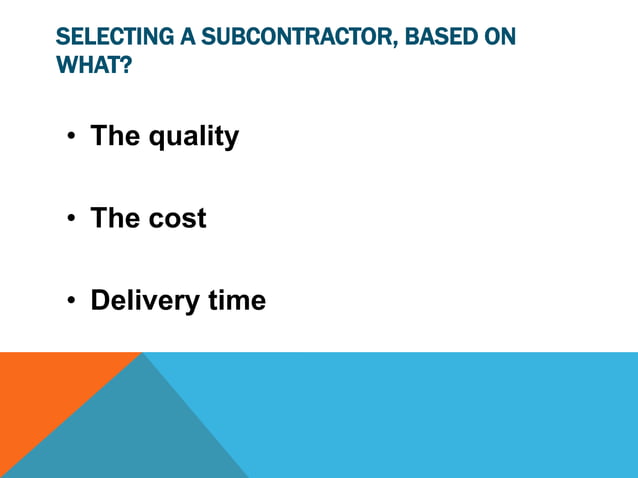 Subcontracting | PPTX