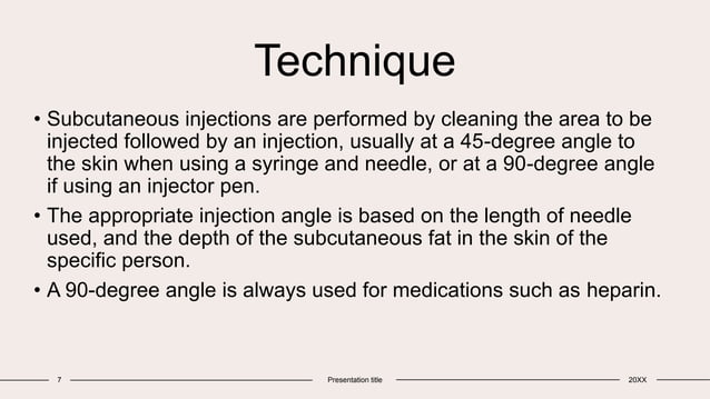 SUBCUTANEOUS INJECTION.pptx | First Aid | Injuries