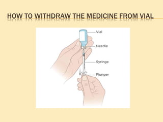 HOW TO WITHDRAW THE MEDICINE FROM VIAL
 