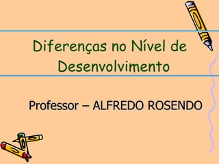 [object Object],Professor – ALFREDO ROSENDO 
