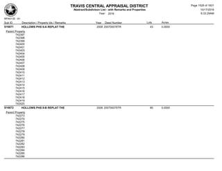 Subdivision and condominium report TCAD