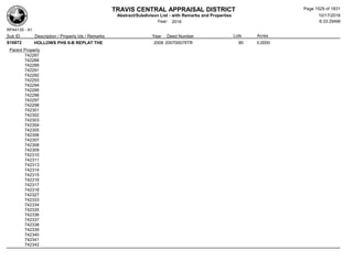Subdivision and condominium report TCAD
