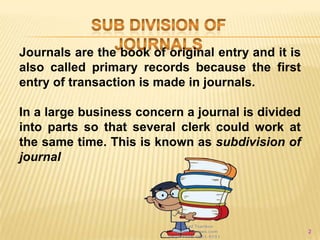 Sub division of journals | PPT