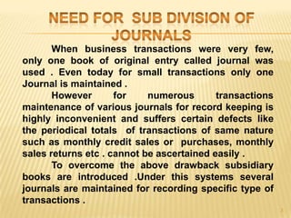 Sub division of journals | PPT
