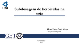 Subdosagem de herbicidas na
soja
NOVEMBRO
2022
Victor Hugo Assis Moura
Campo e Pesquisa
 