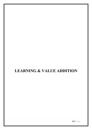 33 | P a g e
LEARNING & VALUE ADDITION
 