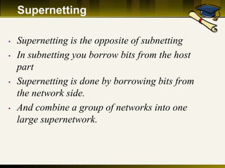 Subentting, Supernetting and VLSM presentation | PPTX | Computer ...