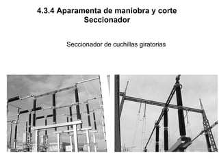 4.3.4 Aparamenta de maniobra y corte
Seccionador
Seccionador de cuchillas giratorias
 