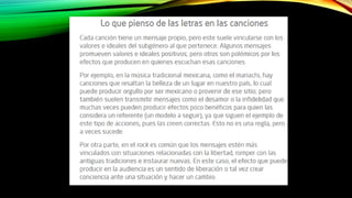 Subgeneros musicales, mensajes e ideas