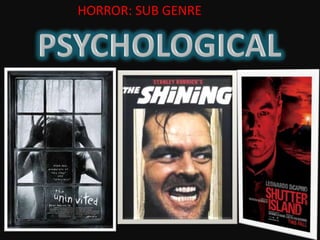 HORROR: SUB GENRE

 