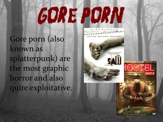 Sub genres in horror | PPT