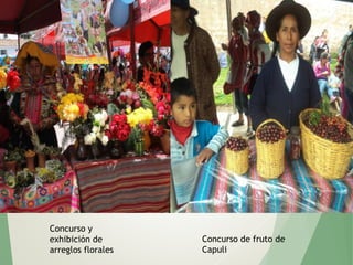 Concurso y
exhibición de
arreglos florales
Concurso de fruto de
Capuli
 