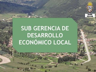 SUB GERENCIA DE
DESARROLLO
ECONÓMICO LOCAL
Gestión
2015-2018
 