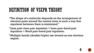 Comprehensive Overview of VSEPR Theory and Molecular Geometry | PPTX