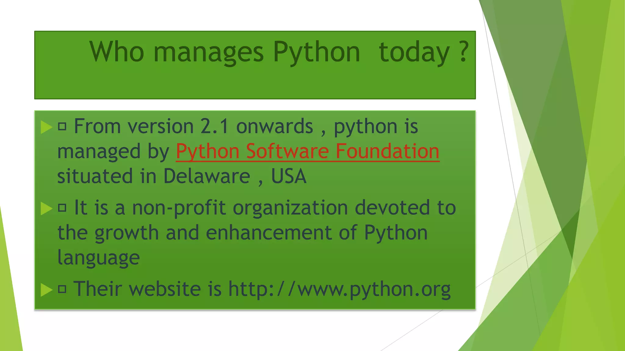 POWER OF PYTHON PROGRAMMING LANGUAGE | PPT