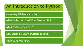 POWER OF PYTHON PROGRAMMING LANGUAGE | PPT