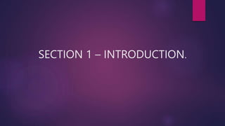 SECTION 1 – INTRODUCTION.
 