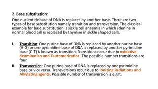 Mechanism of chemical mutagens to induce mutation | PPT