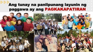 SLIDESMANIA.COM
Ang tunay na panlipunang layunin ng
paggawa ay ang PAGKAKAPATIRAN
 