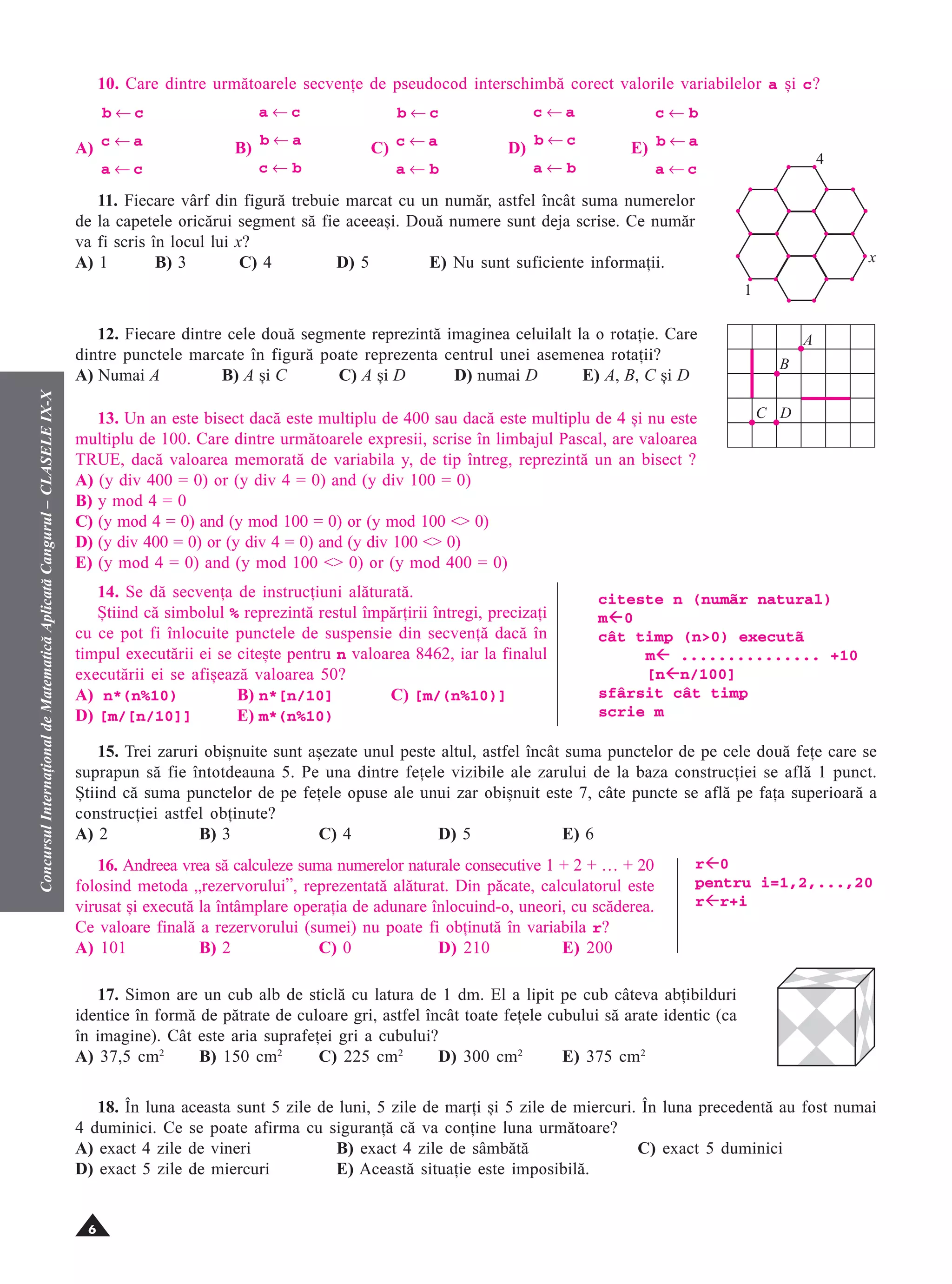 Subiecte%20 cangurul%20matematic%20cls%209 10 | PDF