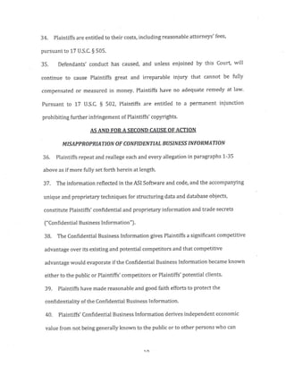 Subin Associates New York Defendants in Infringment Complaint