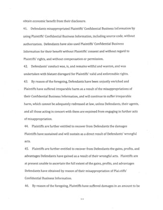 Subin Associates New York Defendants in Infringment Complaint