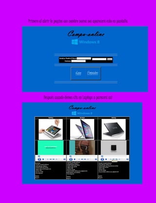 Primero al abrir la pagina con nombre nueva nos aparecerá esto en pantalla
Después cuando demos clic en Laptops a parecerá...