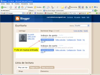 Y clic en nueva entrada 