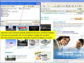 Aparece esta ventana donde debemos buscar nuestro trabajo. Una vez encontrado clic en el trabajo y luego clic en abrir. De esta manera estamos subiendo nuestro trabajo a la web. 