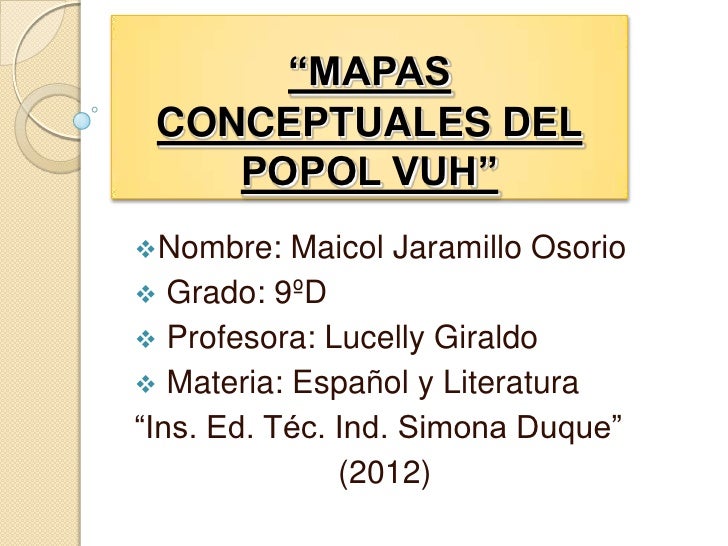 Actividades Para Trabajar El Popol Vuh Actividades Para Trabajar El Popol Vuh