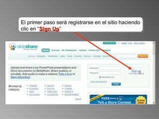 El primer paso será registrarse en el sitio haciendo clic en “ Sign Up ” 