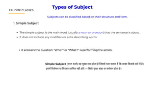 SUBJECT, ENGLISH GRAMMAR FROM BASIC TO ADVANCE | PDF